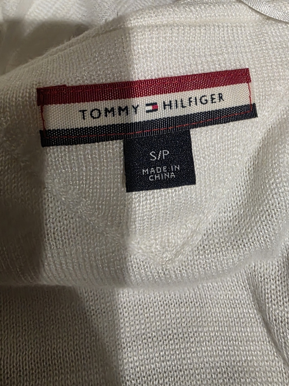 Tommy Hilfiger Cream Open-Front Draped Cardigan SZ Small Tie Front - Picture 6 of 8